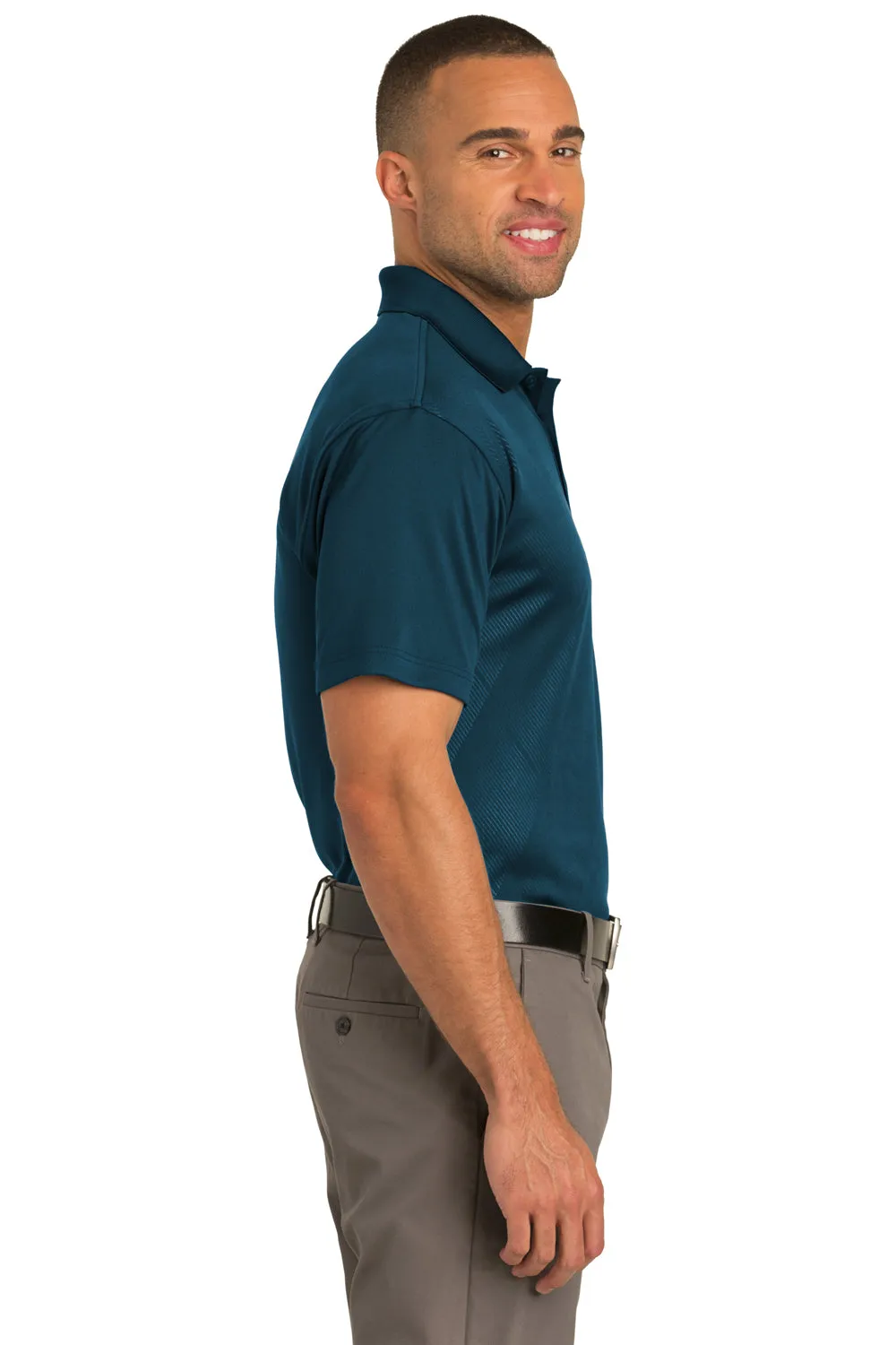 Port Authority Mens Tech Moisture Wicking Short Sleeve Polo Shirt - Poseidon Blue - Closeout  Premium quality Clothing Port-Authority