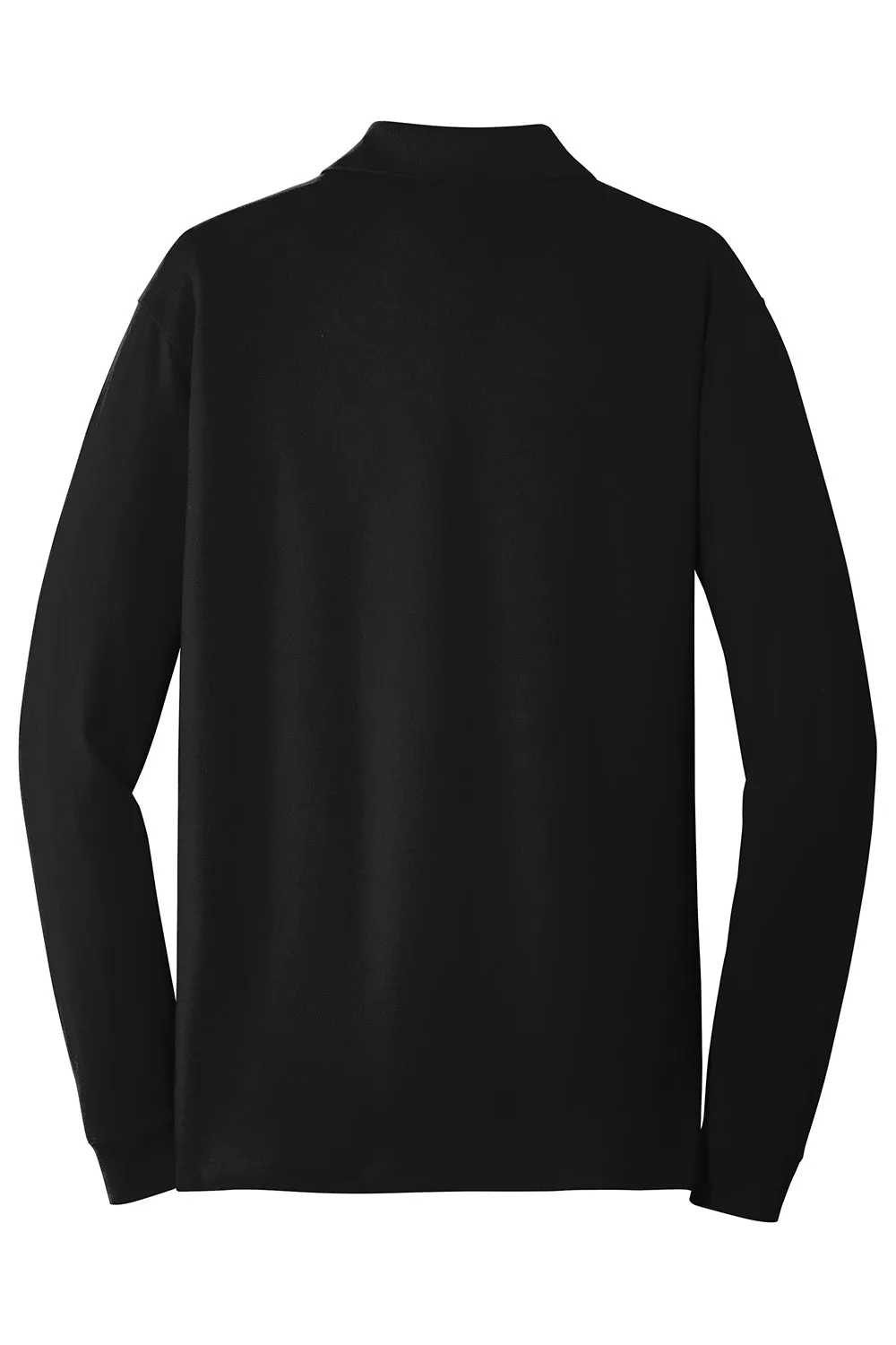 Port Authority Mens Wrinkle Resistant Long Sleeve Polo Shirt - Black  Premium quality Clothing Port-Authority