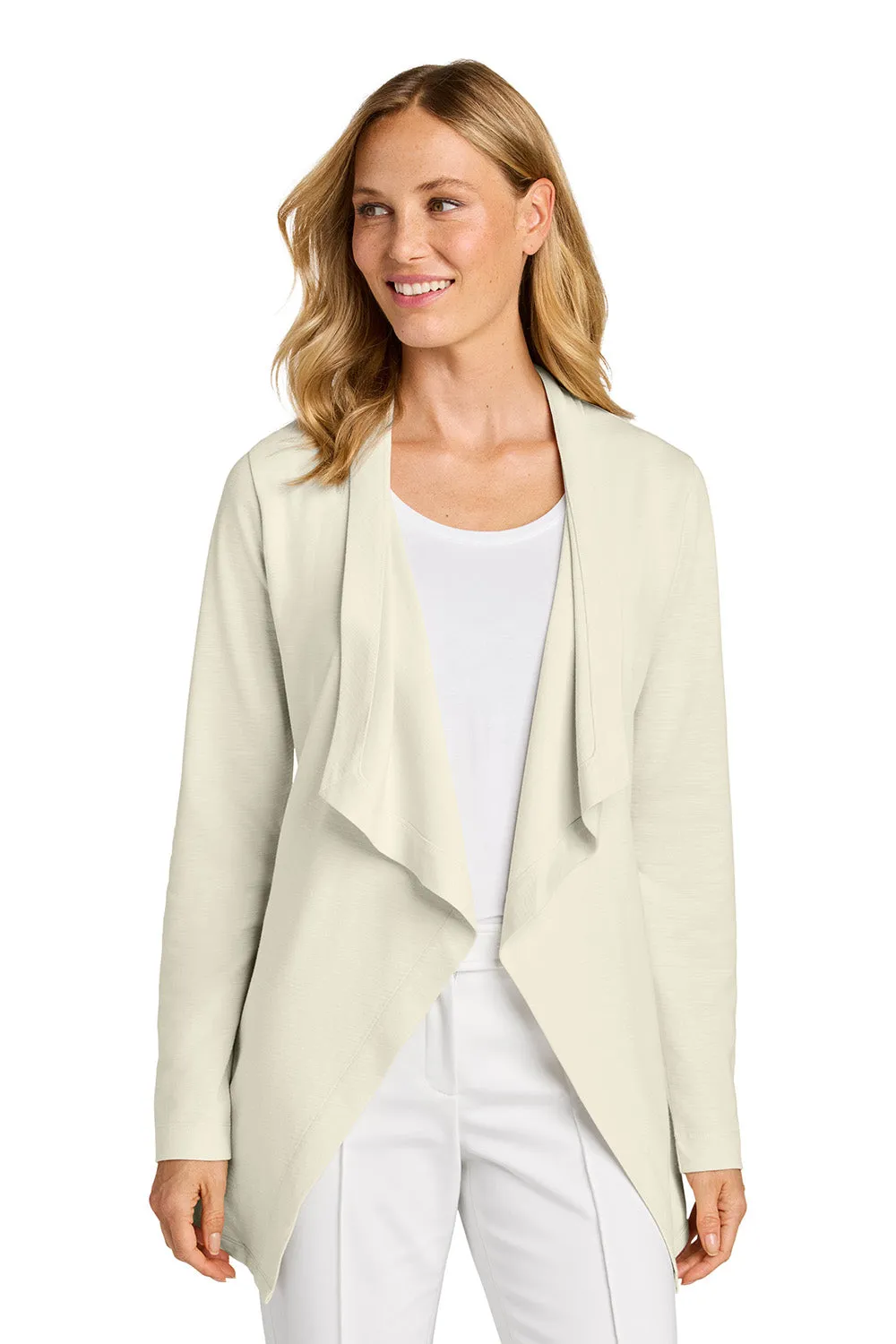 Port Authority Womens Breakwater Open Front Long Sleeve Cardigan Sweater w/ Pockets - Parchment  Premium quality Clothing Port-Authority