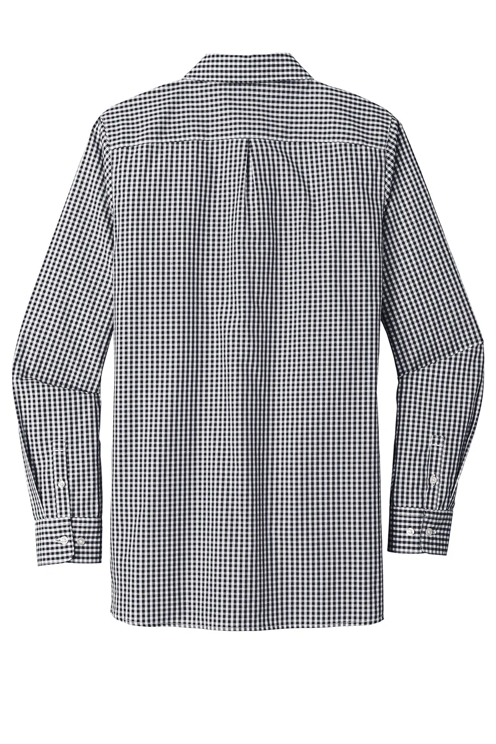 Port Authority Womens Broadcloth Gingham Wrinkle Resistant Long Sleeve Button Down Shirt - Black/White - Closeout  Premium quality Clothing Port-Authority