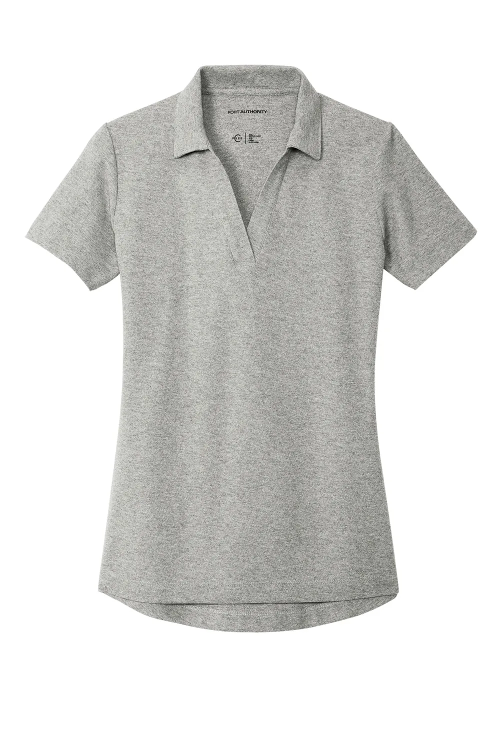 Port Authority Womens C-FREE Pique Short Sleeve Polo Shirt - Heather Deep Smoke Grey  Premium quality Clothing Port-Authority