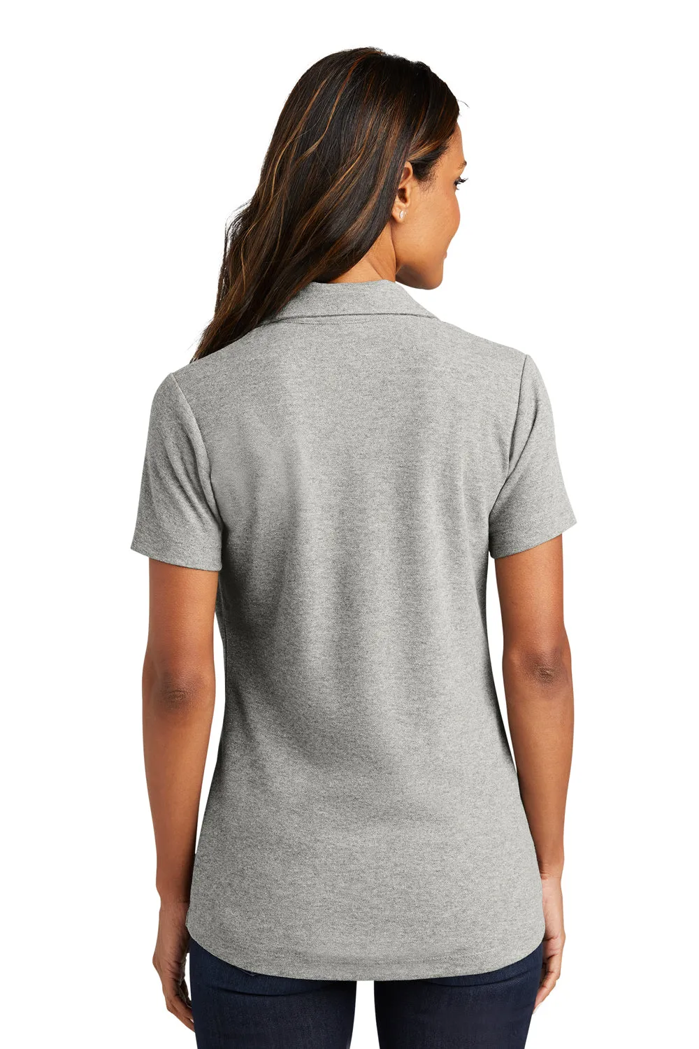 Port Authority Womens C-FREE Pique Short Sleeve Polo Shirt - Heather Deep Smoke Grey  Premium quality Clothing Port-Authority