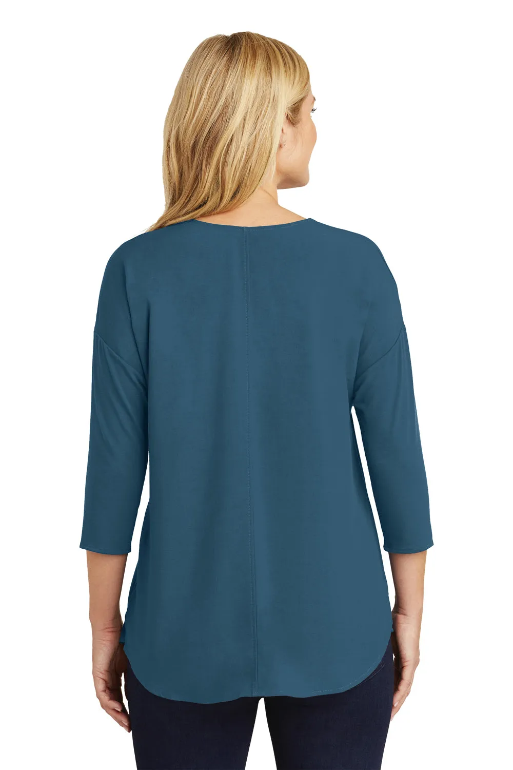 Port Authority Womens Concept Jersey 3/4 Sleeve V-Neck T-Shirt - Dusty Blue - Closeout  Premium quality Clothing Port-Authority