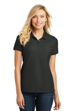 Port Authority Womens Core Classic Short Sleeve Polo Shirt - Deep Black  Premium quality Clothing Port-Authority