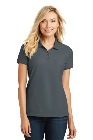 Port Authority Womens Core Classic Short Sleeve Polo Shirt - Graphite Grey  Premium quality Clothing Port-Authority
