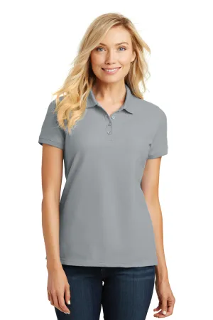 Port Authority Womens Core Classic Short Sleeve Polo Shirt - Gusty Grey  Premium quality Clothing Port-Authority