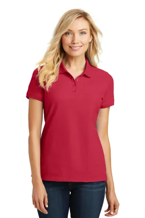 Port Authority Womens Core Classic Short Sleeve Polo Shirt - Rich Red  Premium quality Clothing Port-Authority