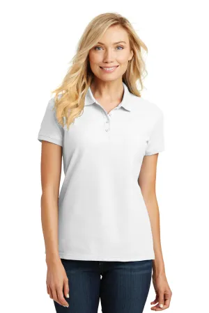 Port Authority Womens Core Classic Short Sleeve Polo Shirt - White  Premium quality Clothing Port-Authority