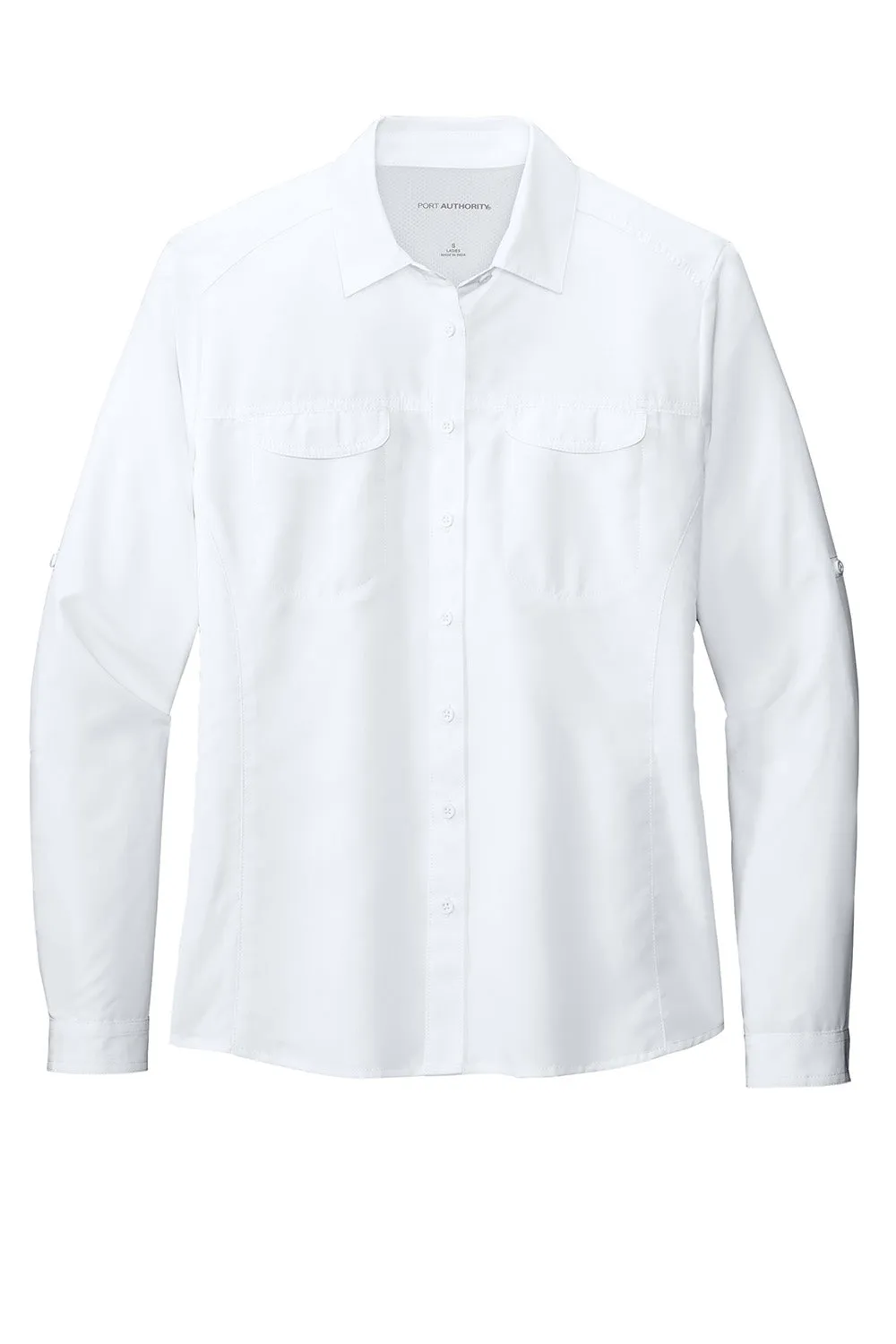 Port Authority Womens Daybreak Moisture Wicking Long Sleeve Button Down Shirt w/ Pockets - White  Premium quality Clothing Port-Authority