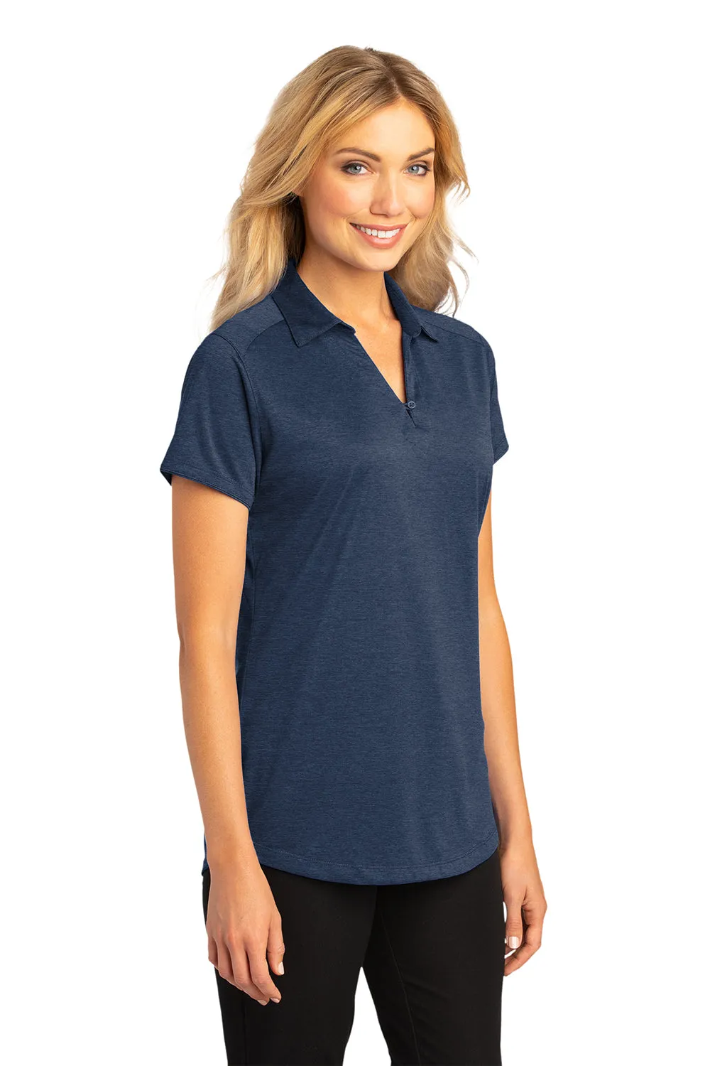 Port Authority Womens Digi Heather Performance Moisture Wicking Short Sleeve Polo Shirt - Dress Navy Blue  Premium quality Clothing Port-Authority