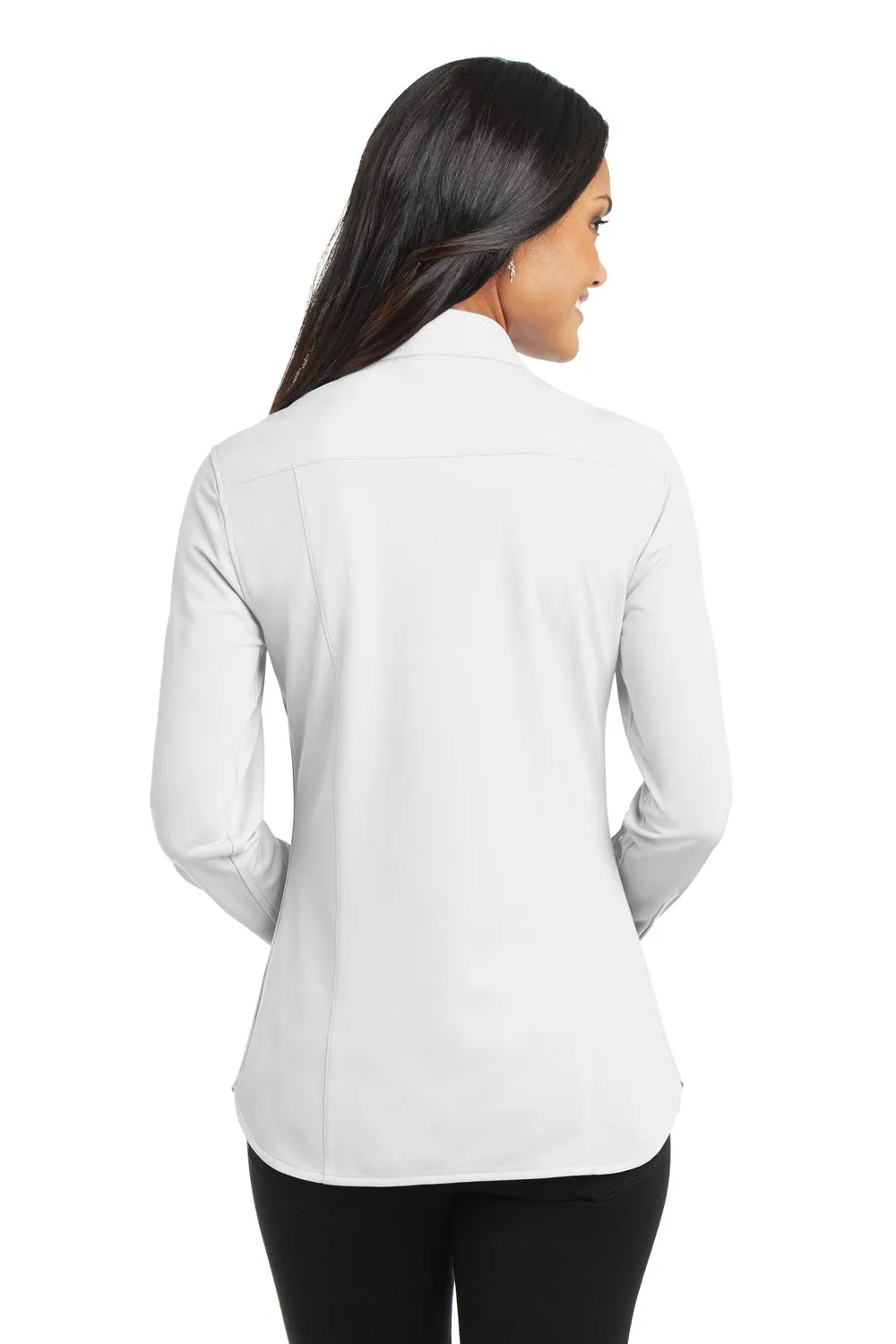 Port Authority Womens Dimension Moisture Wicking Long Sleeve Button Down Shirt - White  Premium quality Clothing Port-Authority