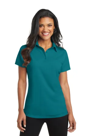 Port Authority Womens Dimension Moisture Wicking Short Sleeve Polo Shirt - Dark Teal Green - Closeout  Premium quality Clothing Port-Authority