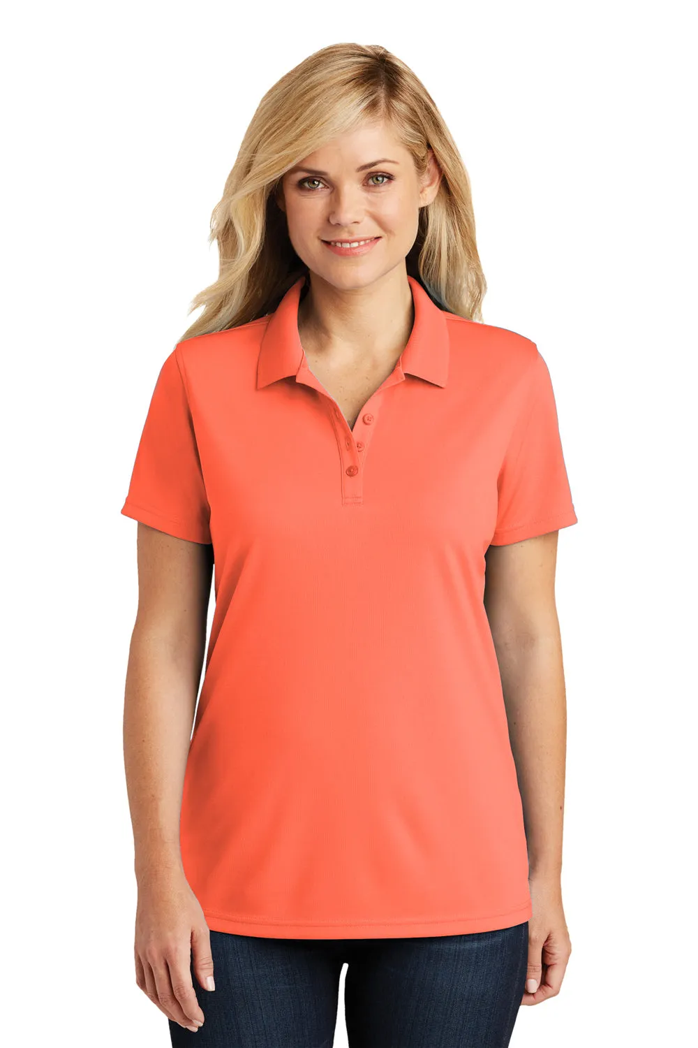 Port Authority Womens Dry Zone Moisture Wicking Short Sleeve Polo Shirt - Coral Splash  Premium quality Clothing Port-Authority