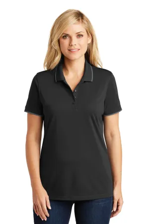 Port Authority Womens Dry Zone Moisture Wicking Short Sleeve Polo Shirt - Deep Black/Graphite Grey  Premium quality Clothing Port-Authority