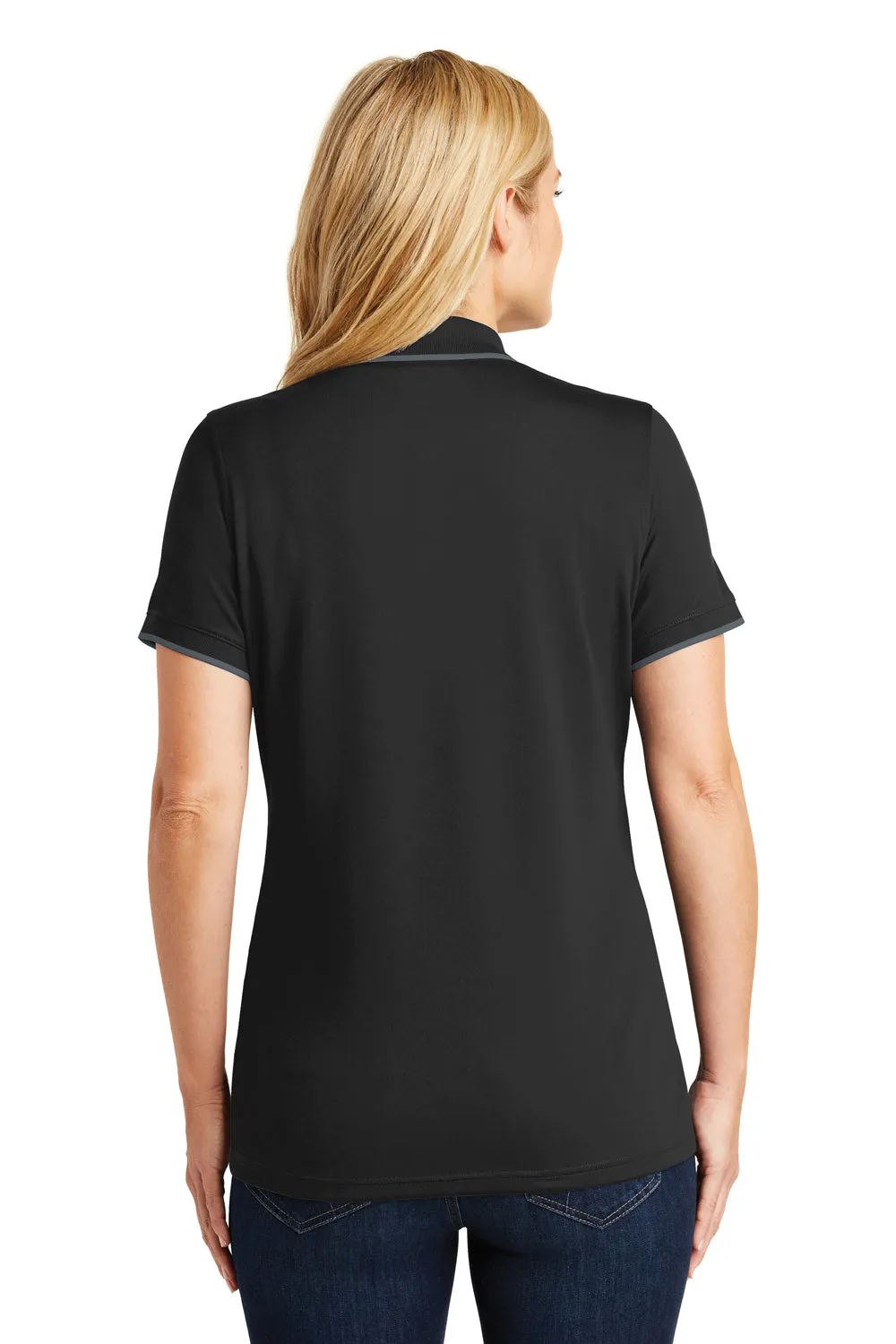 Port Authority Womens Dry Zone Moisture Wicking Short Sleeve Polo Shirt - Deep Black/Graphite Grey  Premium quality Clothing Port-Authority