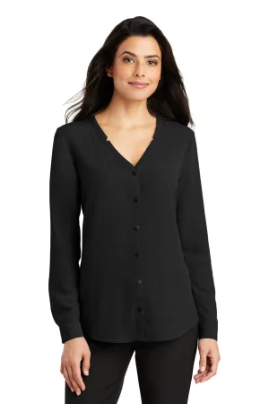 Port Authority Womens Long Sleeve Button Down Shirt - Black  Premium quality Clothing Port-Authority