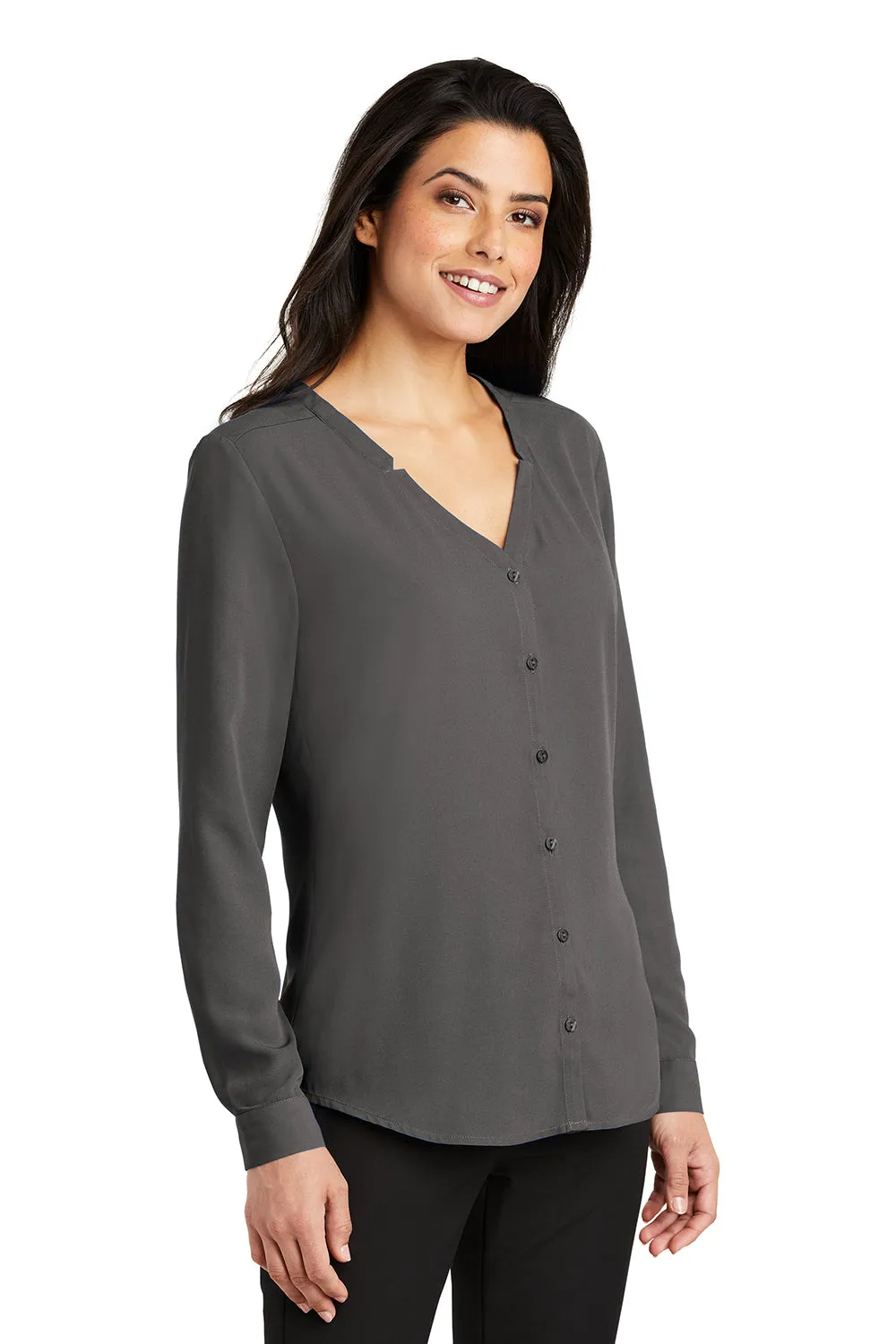 Port Authority Womens Long Sleeve Button Down Shirt - Sterling Grey  Premium quality Clothing Port-Authority