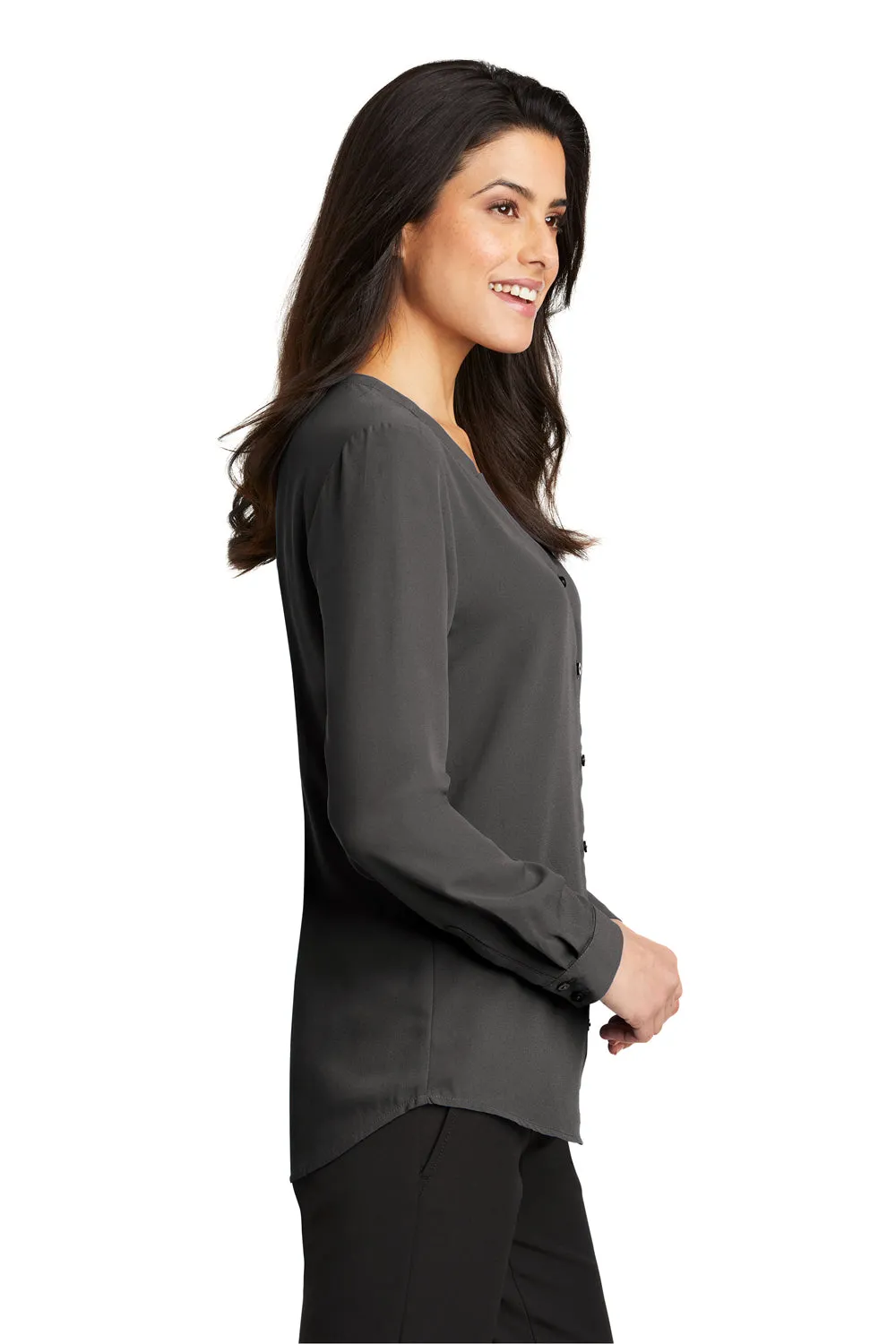 Port Authority Womens Long Sleeve Button Down Shirt - Sterling Grey  Premium quality Clothing Port-Authority