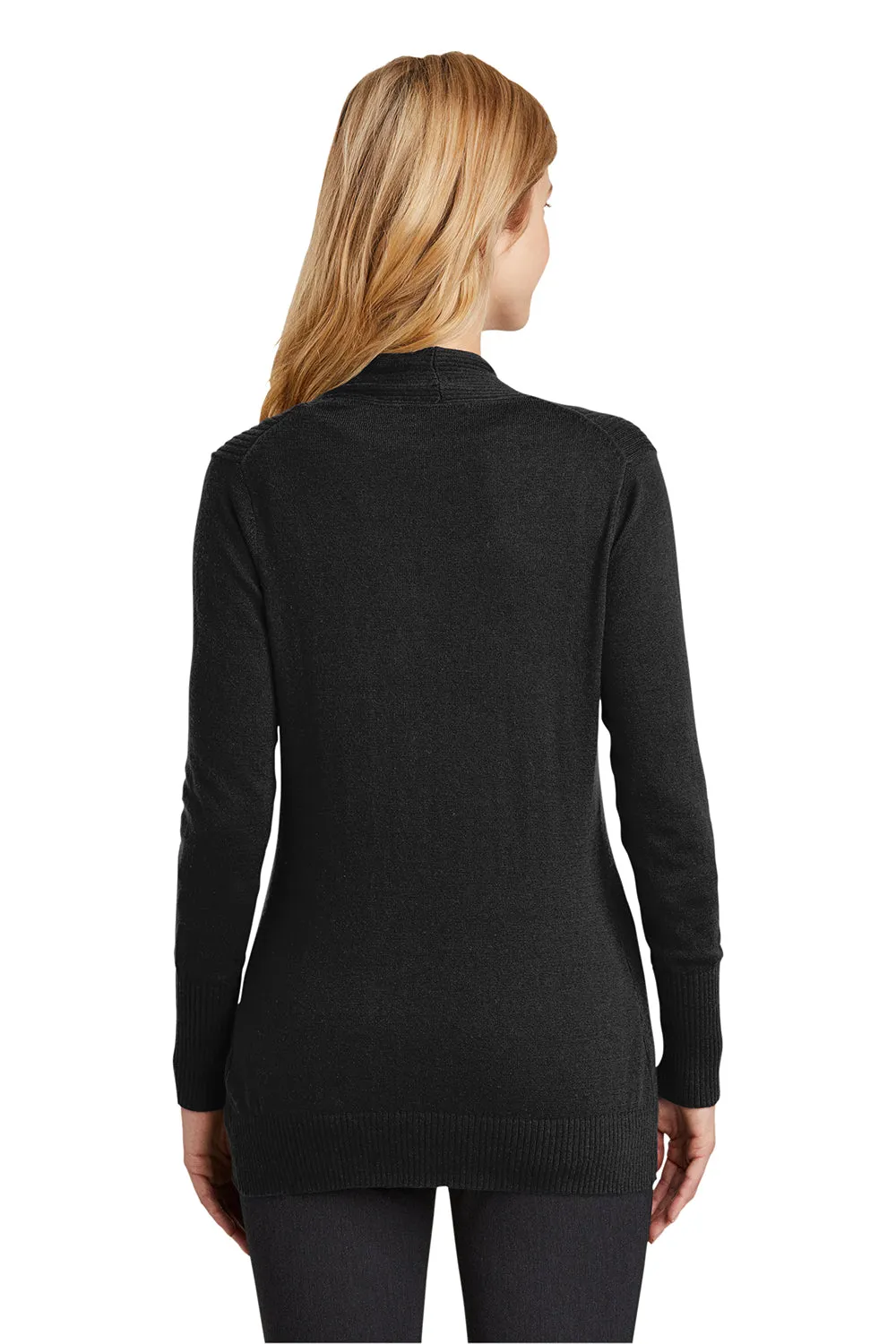Port Authority Womens Long Sleeve Cardigan Sweater - Black - Closeout  Premium quality Clothing Port-Authority