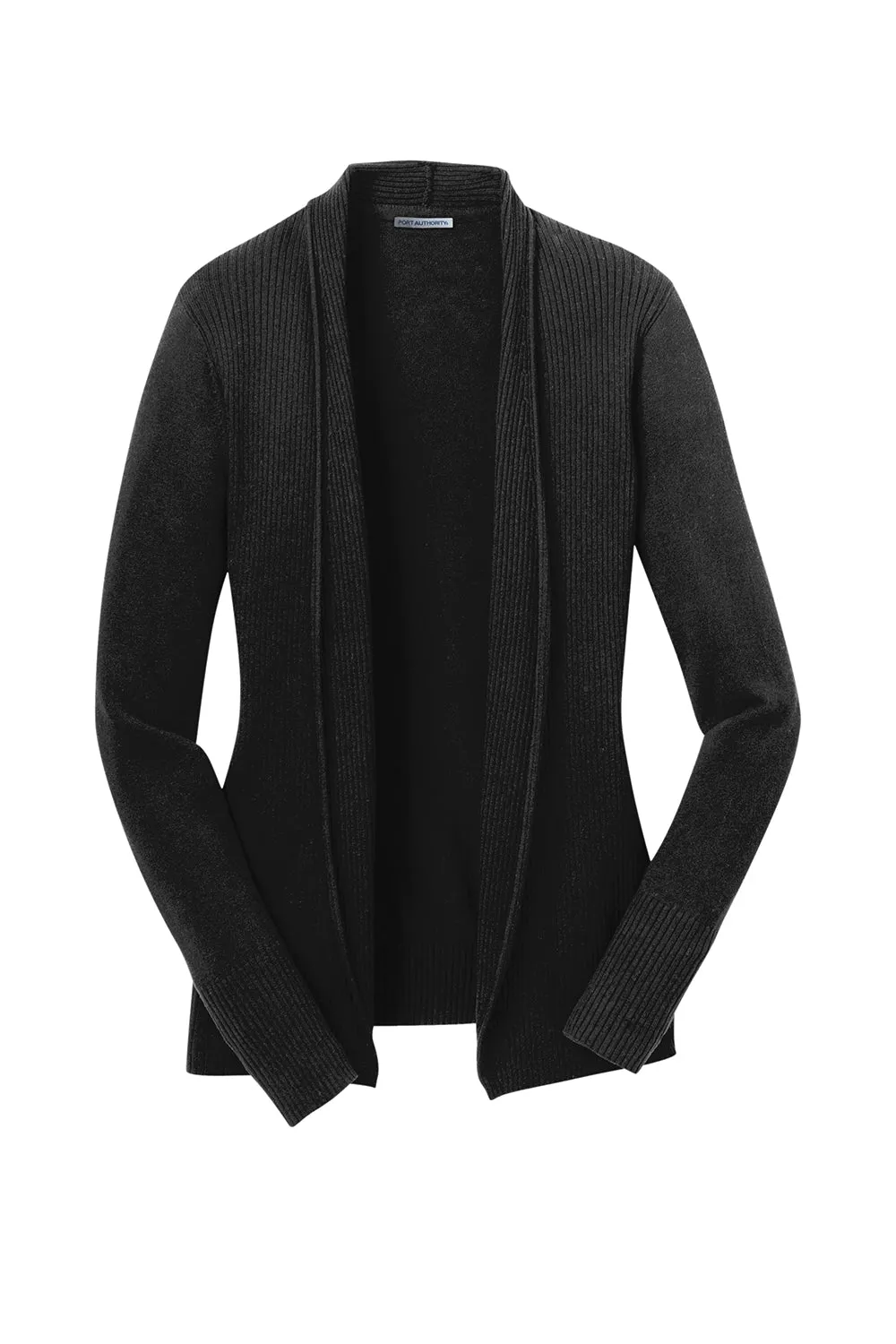 Port Authority Womens Long Sleeve Cardigan Sweater - Black - Closeout  Premium quality Clothing Port-Authority