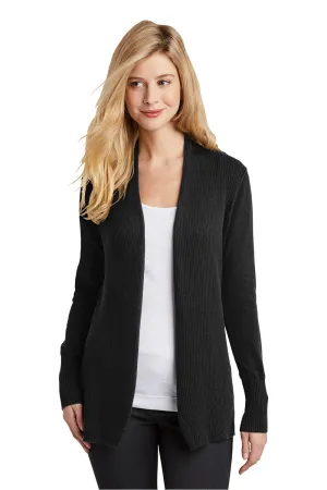 Port Authority Womens Long Sleeve Cardigan Sweater - Black - Closeout  Premium quality Clothing Port-Authority