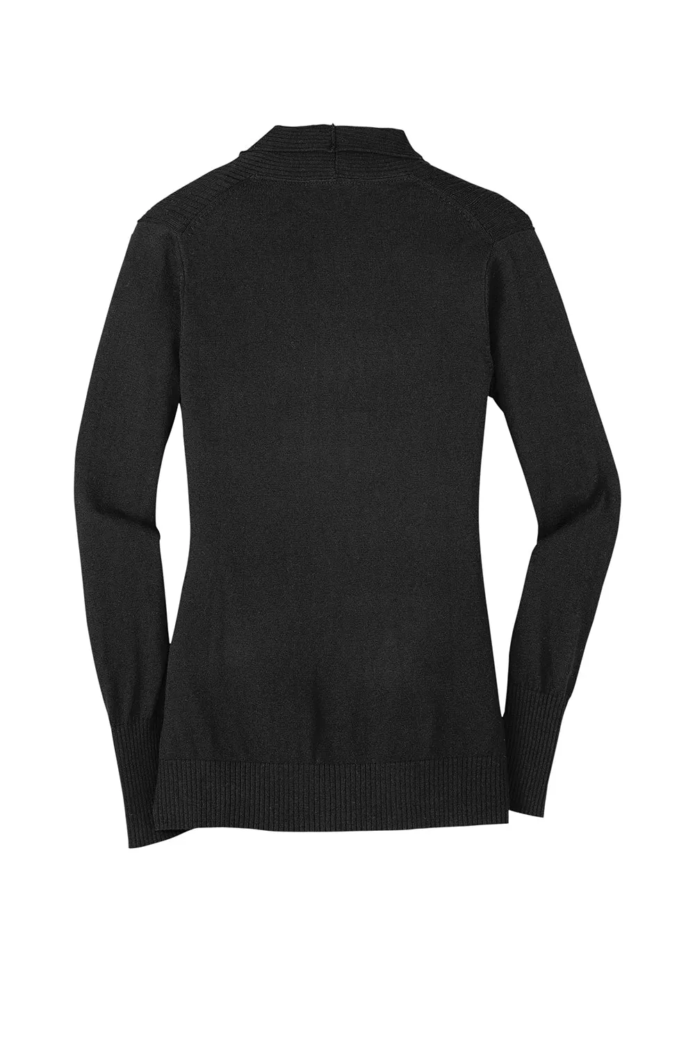 Port Authority Womens Long Sleeve Cardigan Sweater - Black - Closeout  Premium quality Clothing Port-Authority