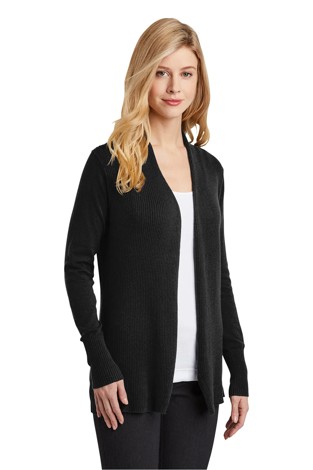 Port Authority Womens Long Sleeve Cardigan Sweater - Black - Closeout  Premium quality Clothing Port-Authority