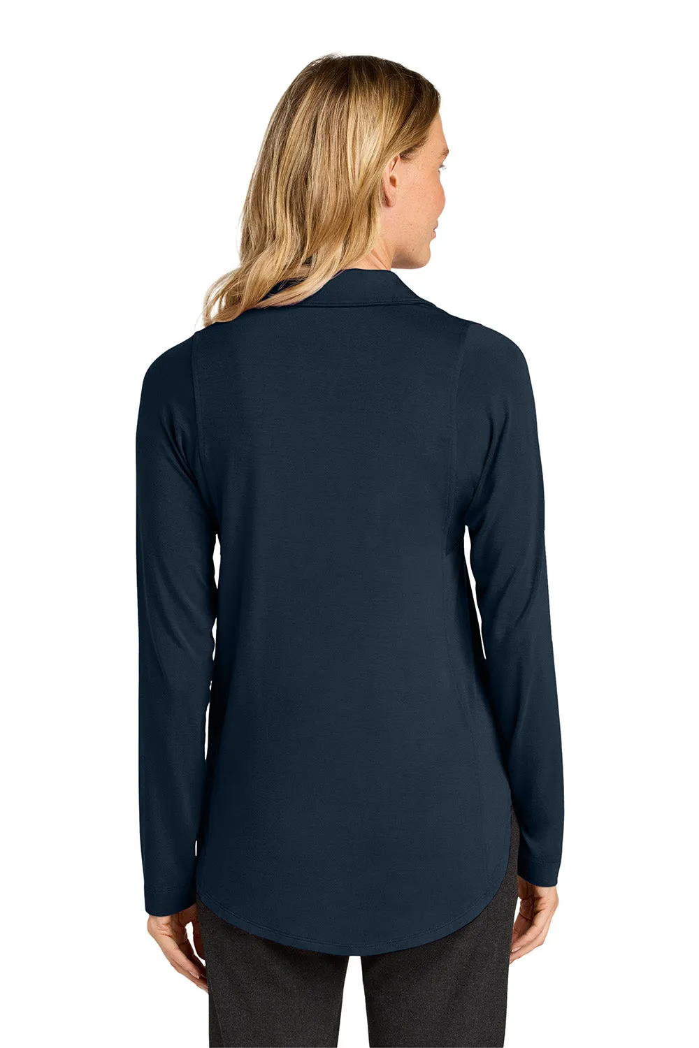 Port Authority Womens Luxe Knit Button Down Long Sleeve Tunic - River Navy Blue  Premium quality Clothing Port-Authority