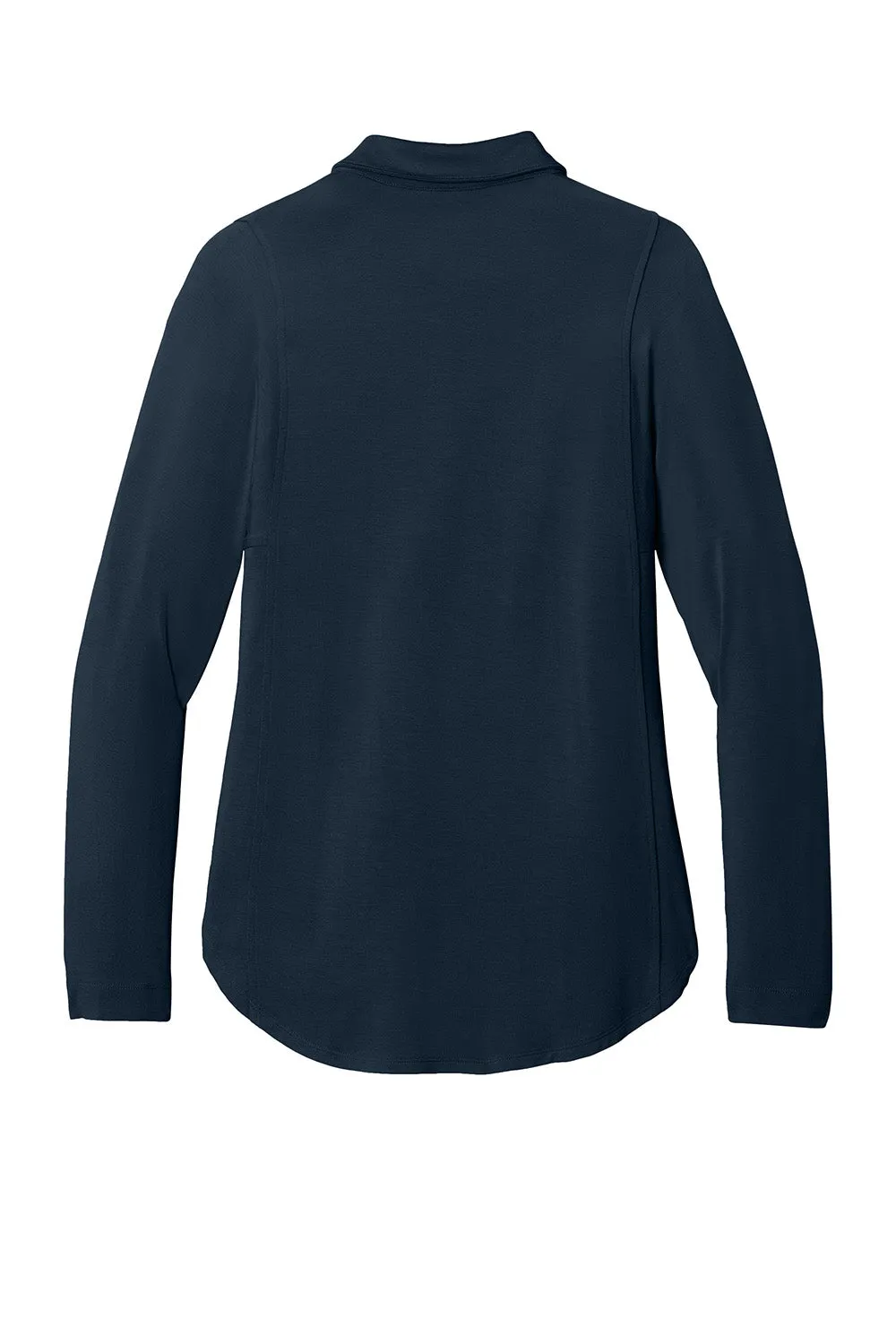 Port Authority Womens Luxe Knit Button Down Long Sleeve Tunic - River Navy Blue  Premium quality Clothing Port-Authority