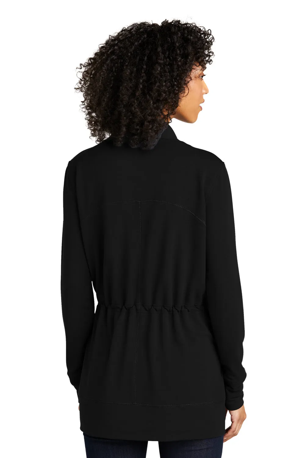 Port Authority Womens Microterry Snag Resistant Long Sleeve Cardigan Sweater - Deep Black  Premium quality Clothing Port-Authority