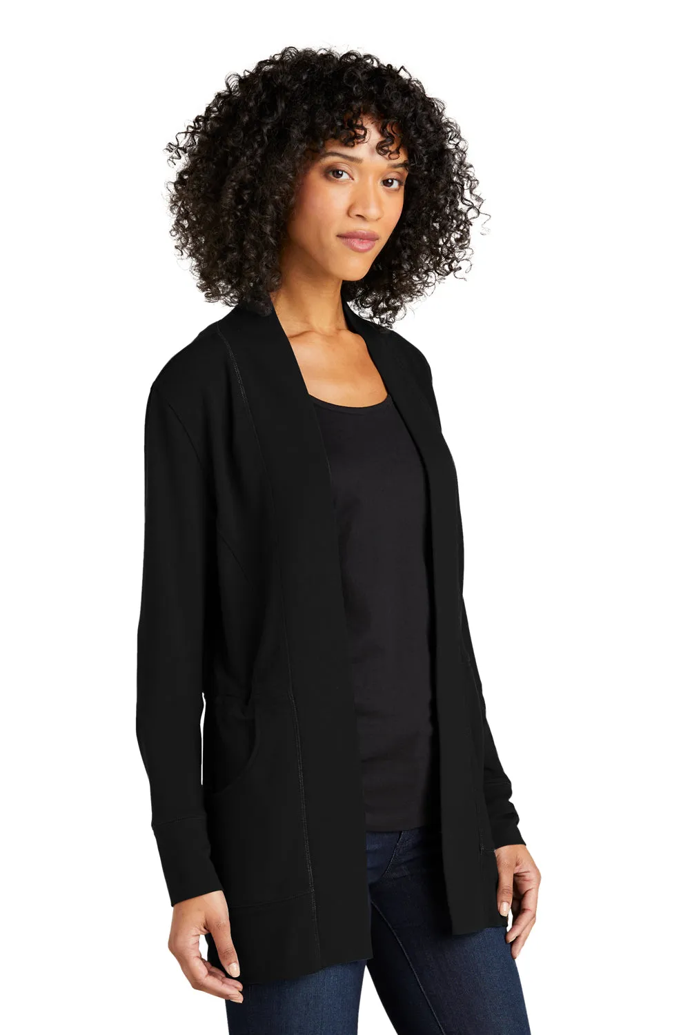 Port Authority Womens Microterry Snag Resistant Long Sleeve Cardigan Sweater - Deep Black  Premium quality Clothing Port-Authority