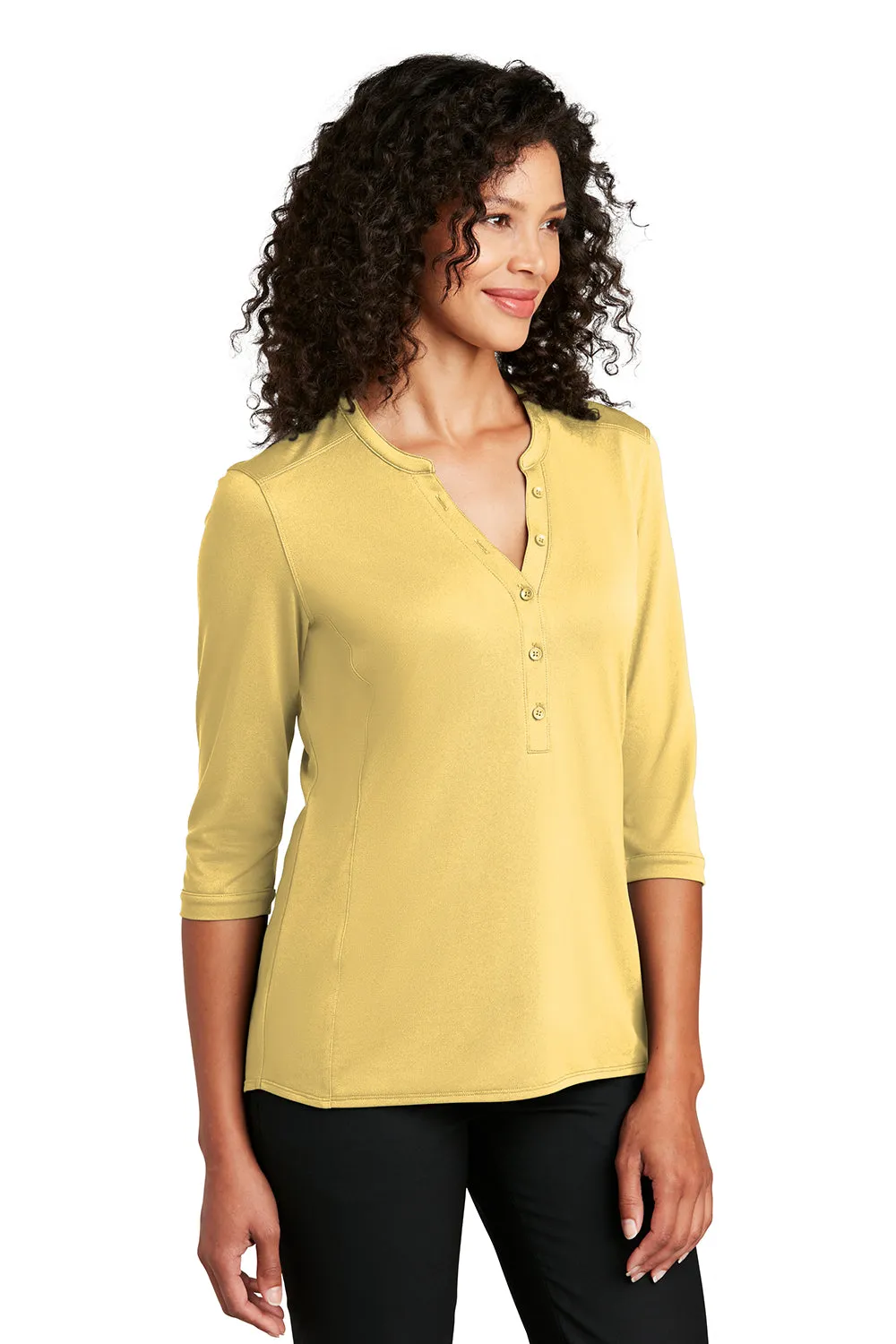Port Authority Womens Moisture Wicking 3/4 Sleeve Polo Shirt - Sunbeam Yellow - Closeout  Premium quality Clothing Port-Authority