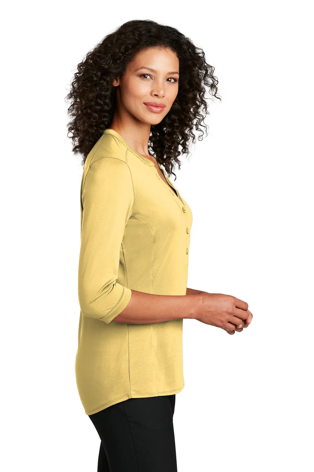 Port Authority Womens Moisture Wicking 3/4 Sleeve Polo Shirt - Sunbeam Yellow - Closeout  Premium quality Clothing Port-Authority