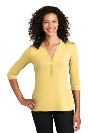 Port Authority Womens Moisture Wicking 3/4 Sleeve Polo Shirt - Sunbeam Yellow - Closeout  Premium quality Clothing Port-Authority