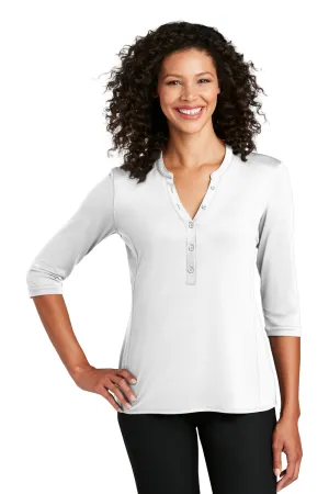 Port Authority Womens Moisture Wicking 3/4 Sleeve Polo Shirt - White - Closeout  Premium quality Clothing Port-Authority