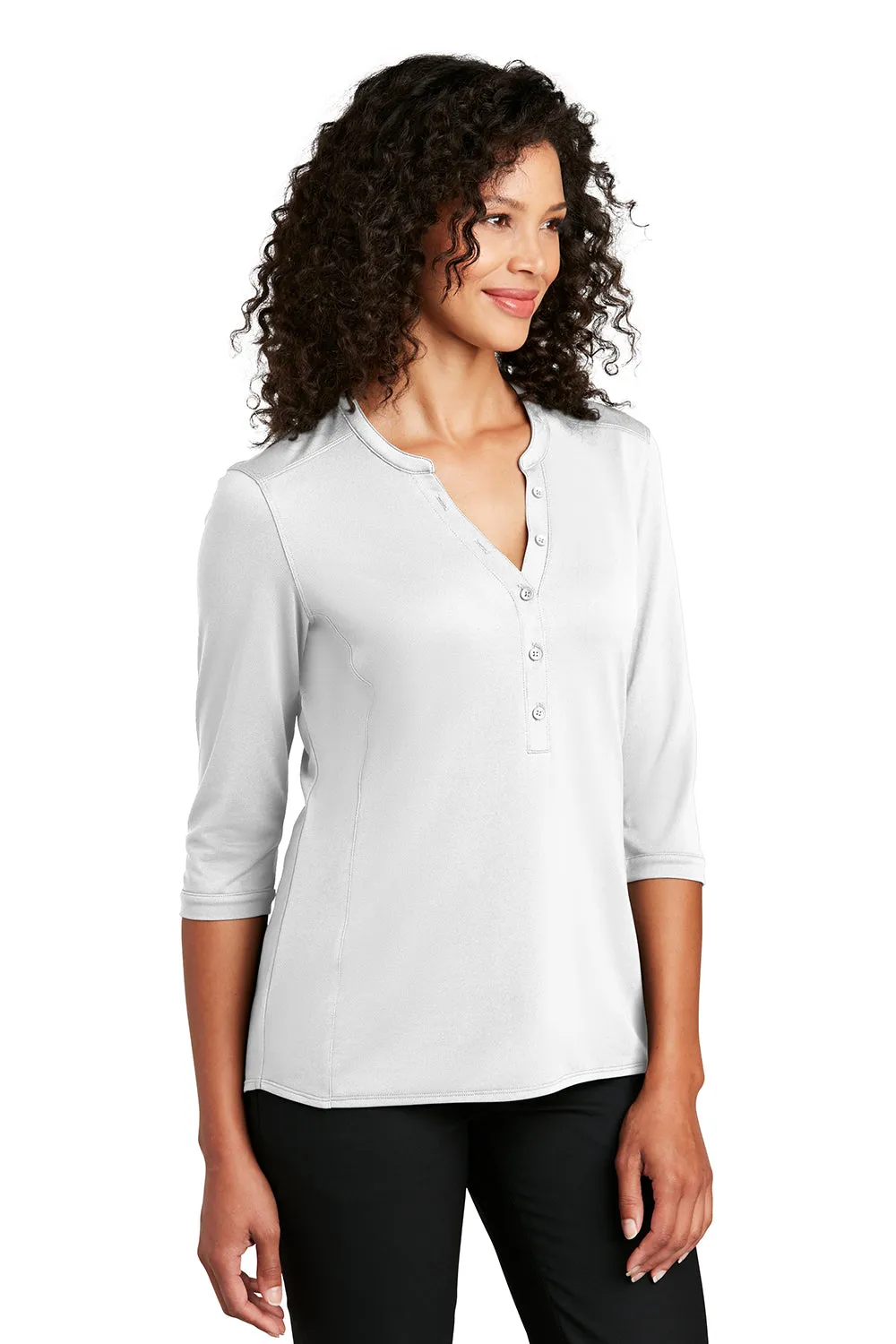 Port Authority Womens Moisture Wicking 3/4 Sleeve Polo Shirt - White - Closeout  Premium quality Clothing Port-Authority