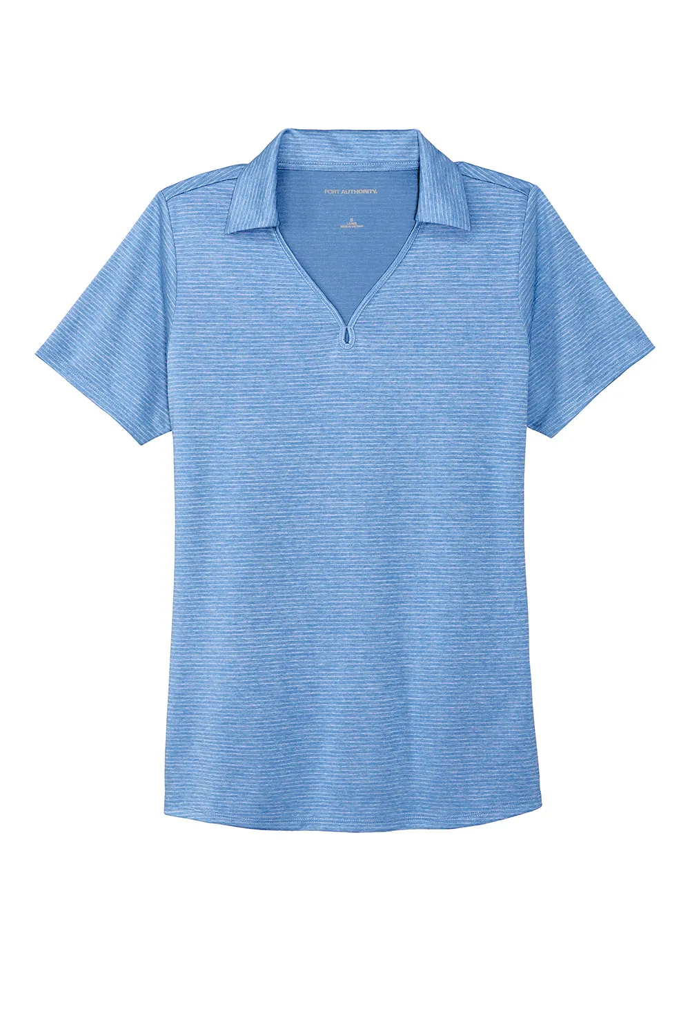 Port Authority Womens Moisture Wicking Shadow Stripe Short Sleeve Polo Shirt - Carolina Blue - Closeout  Premium quality Clothing Port-Authority