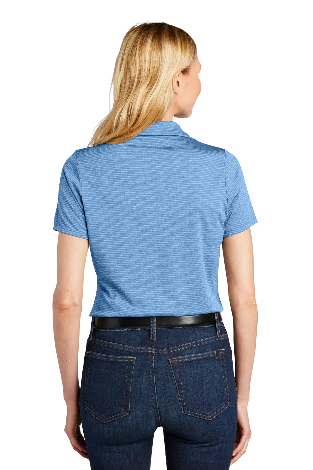 Port Authority Womens Moisture Wicking Shadow Stripe Short Sleeve Polo Shirt - Carolina Blue - Closeout  Premium quality Clothing Port-Authority