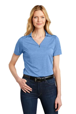 Port Authority Womens Moisture Wicking Shadow Stripe Short Sleeve Polo Shirt - Carolina Blue - Closeout  Premium quality Clothing Port-Authority