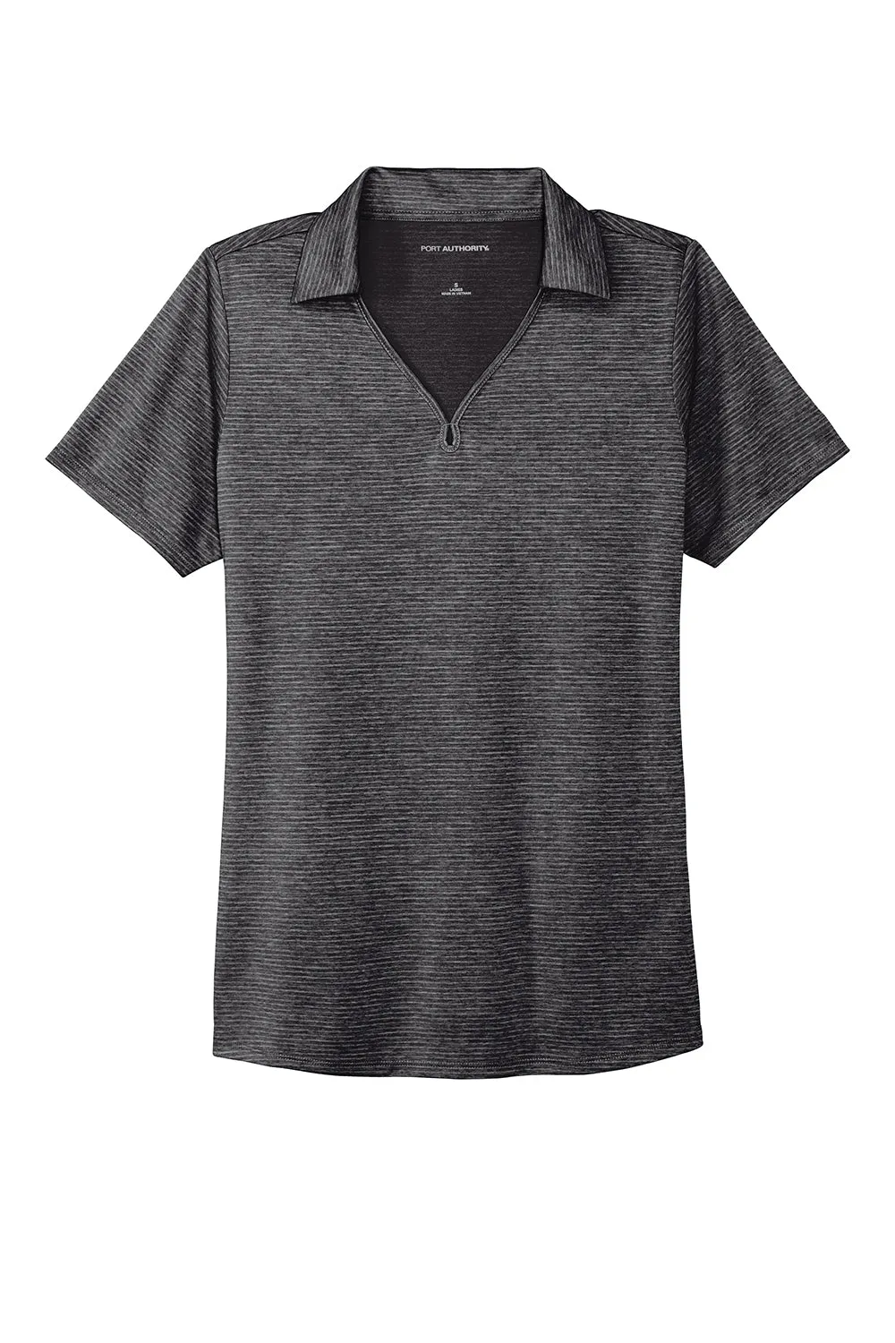Port Authority Womens Moisture Wicking Shadow Stripe Short Sleeve Polo Shirt - Deep Black - Closeout  Premium quality Clothing Port-Authority