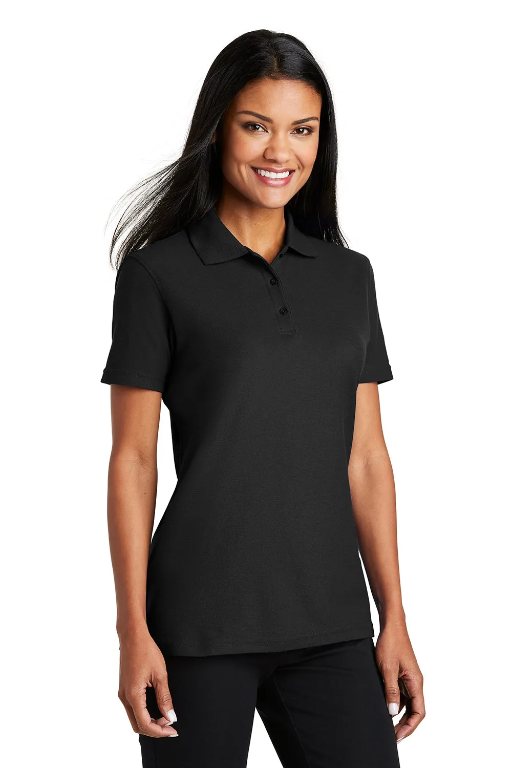Port Authority Womens Moisture Wicking Short Sleeve Polo Shirt - Black  Premium quality Clothing Port-Authority