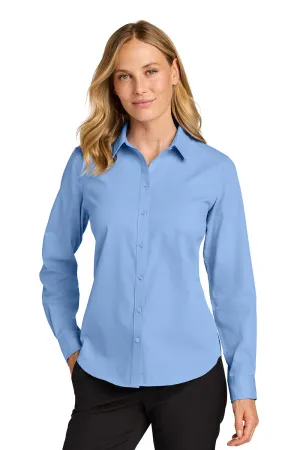 Port Authority Womens Nailhead Easy Care Long Sleeve Button Down Shirt - Swiss Blue  Premium quality Clothing Port-Authority