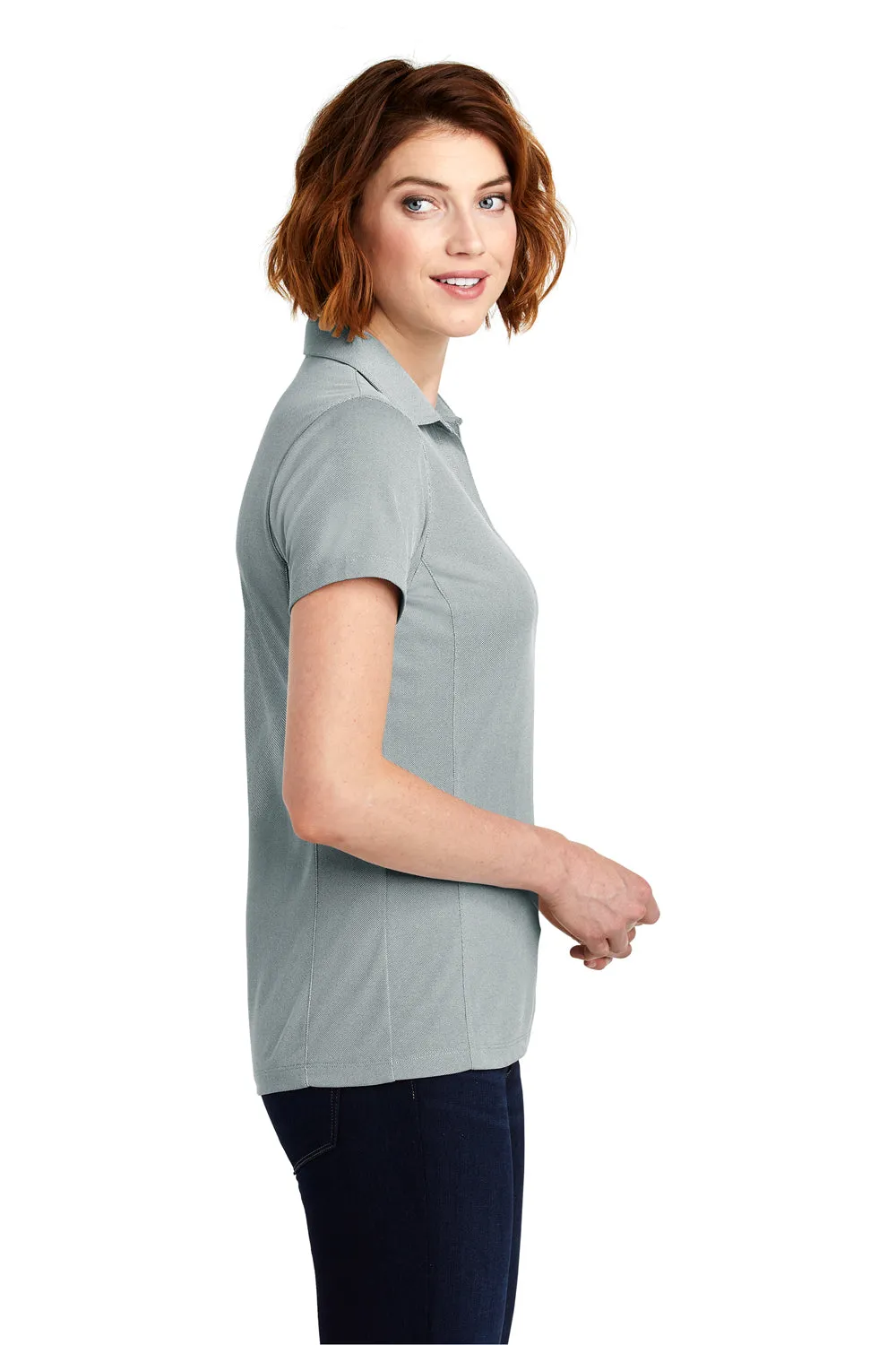 Port Authority Womens Oxford Moisture Wicking Short Sleeve Polo Shirt - Gusty Grey  Premium quality Clothing Port-Authority