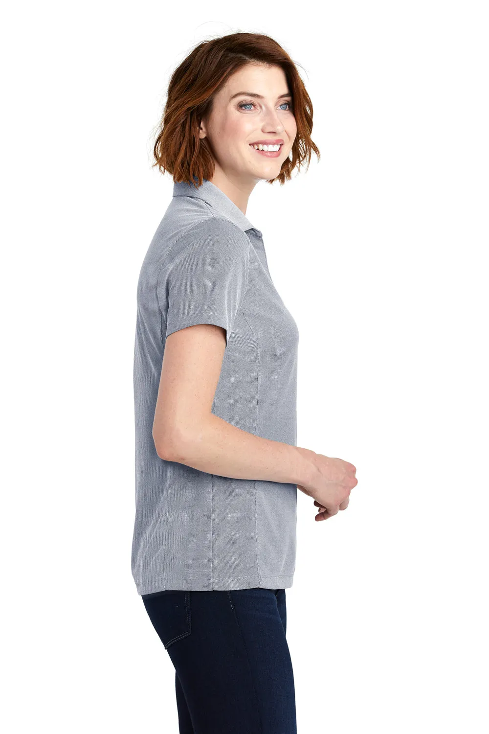 Port Authority Womens Oxford Moisture Wicking Short Sleeve Polo Shirt - True Navy Blue - Closeout  Premium quality Clothing Port-Authority