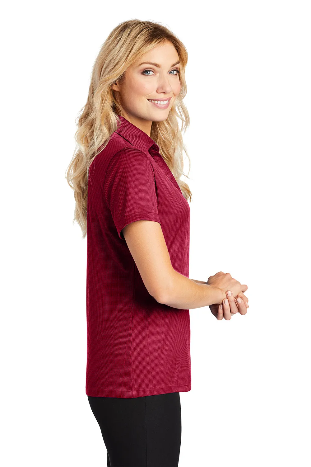 Port Authority Womens Performance Moisture Wicking Short Sleeve Polo Shirt - Rich Red  Premium quality Clothing Port-Authority