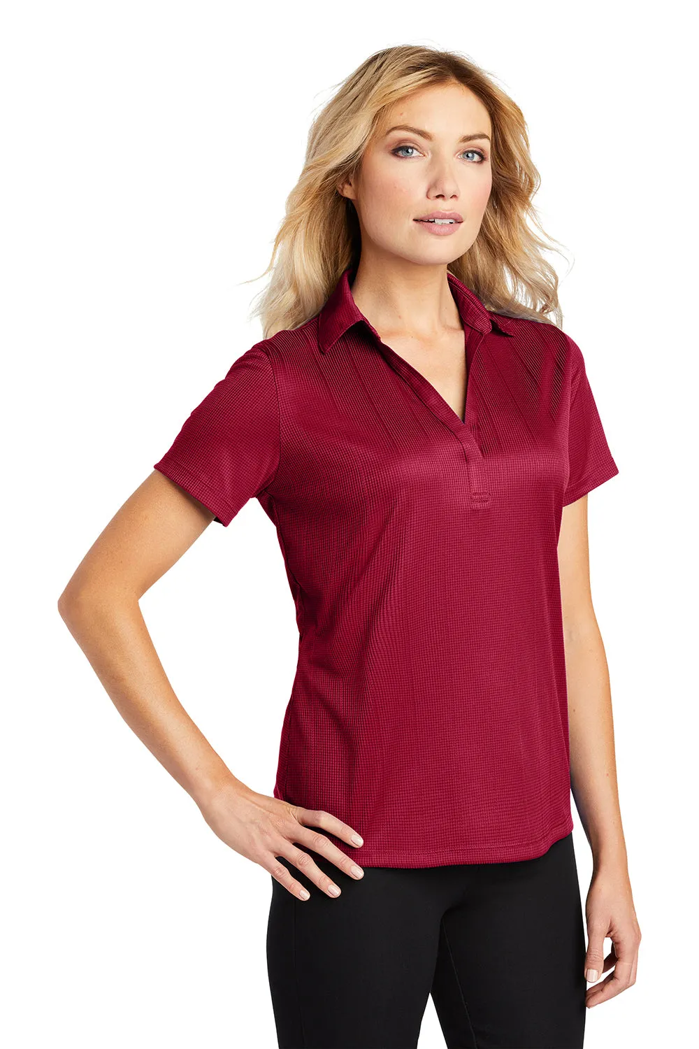 Port Authority Womens Performance Moisture Wicking Short Sleeve Polo Shirt - Rich Red  Premium quality Clothing Port-Authority