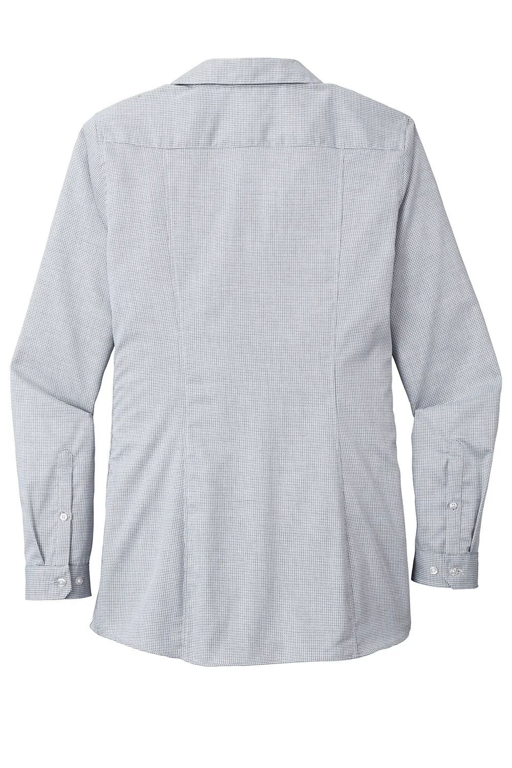 Port Authority Womens Pincheck Wrinkle Resistant Long Sleeve Button Down Shirt - Gusty Grey/White - Closeout  Premium quality Clothing Port-Authority