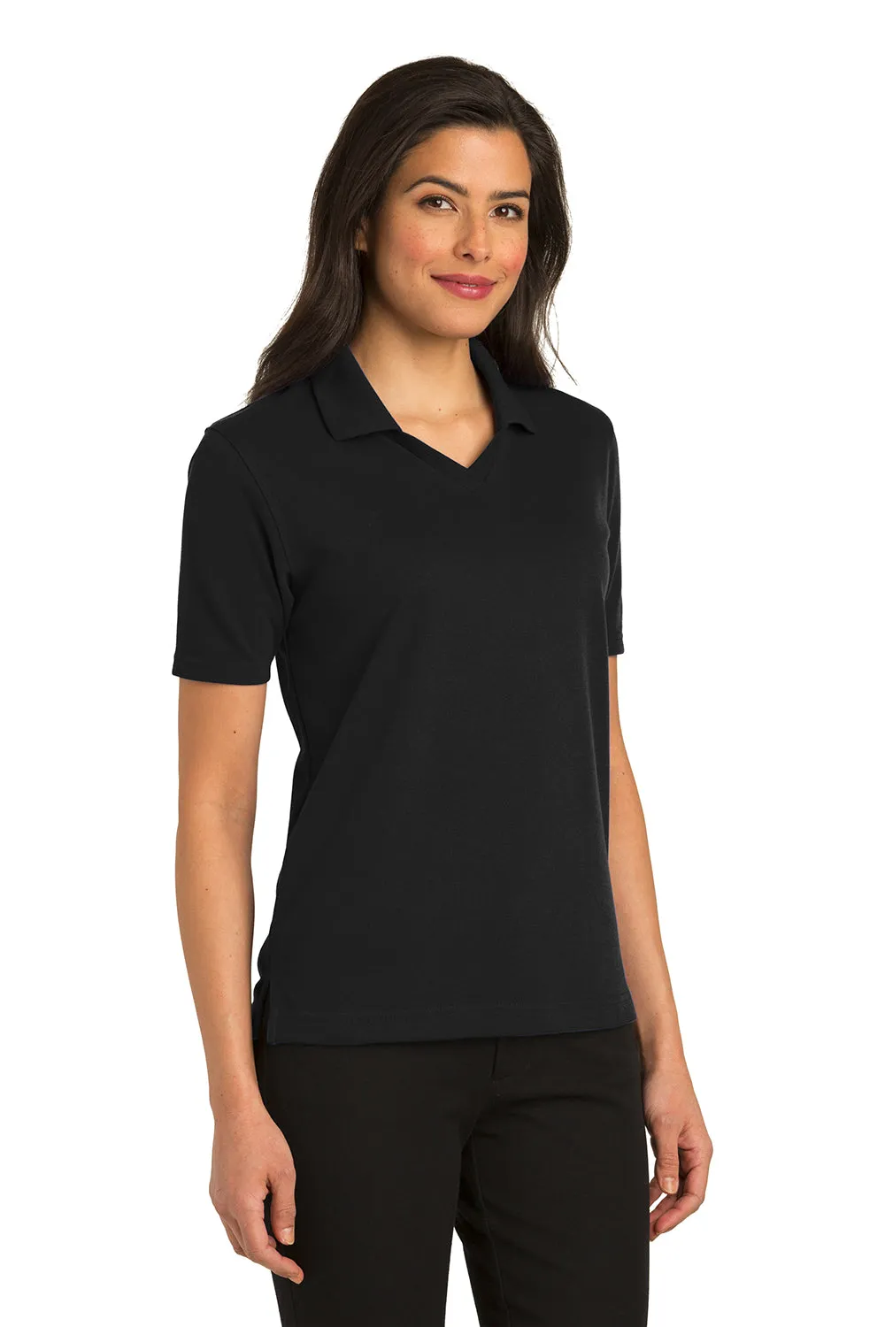 Port Authority Womens Rapid Dry Moisture Wicking Short Sleeve Polo Shirt - Jet Black  Premium quality Clothing Port-Authority