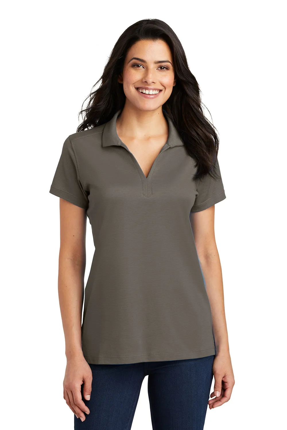 Port Authority Womens Rapid Dry Moisture Wicking Short Sleeve Polo Shirt - Smoke Grey  Premium quality Clothing Port-Authority