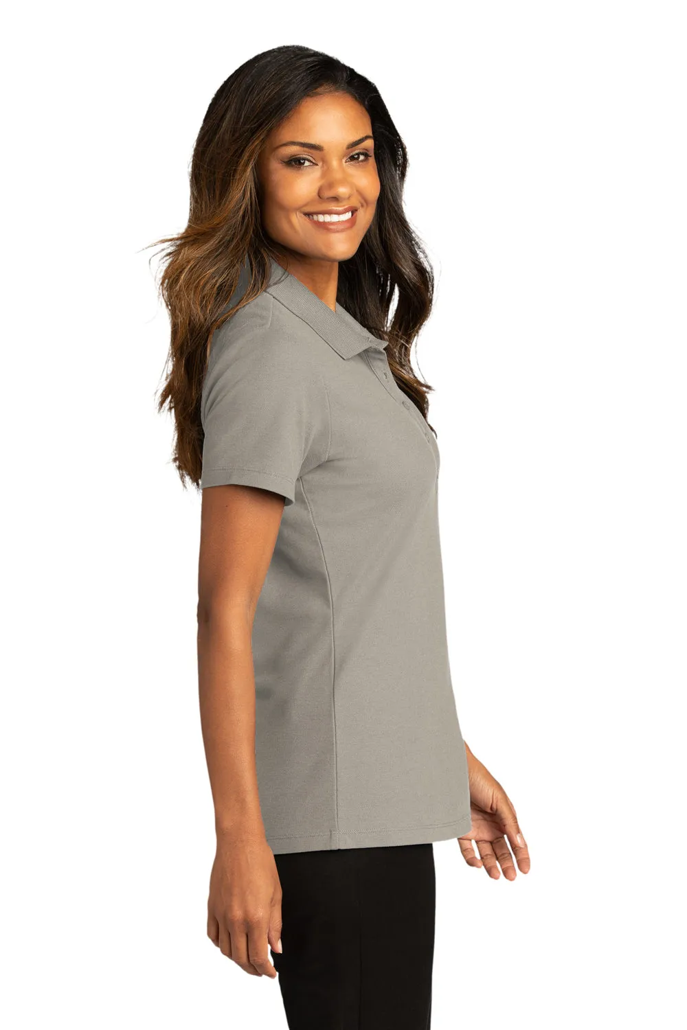 Port Authority Womens React SuperPro Snag Resistant Short Sleeve Polo Shirt - Gusty Grey  Premium quality Clothing Port-Authority